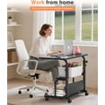 thumbnail image 5 of KLSMYHOKI Storage Portable Adjustable Height Desk, 32 Inch Black Rolling Computer Desk for Home Office Small Study Spaces, 5 of 8