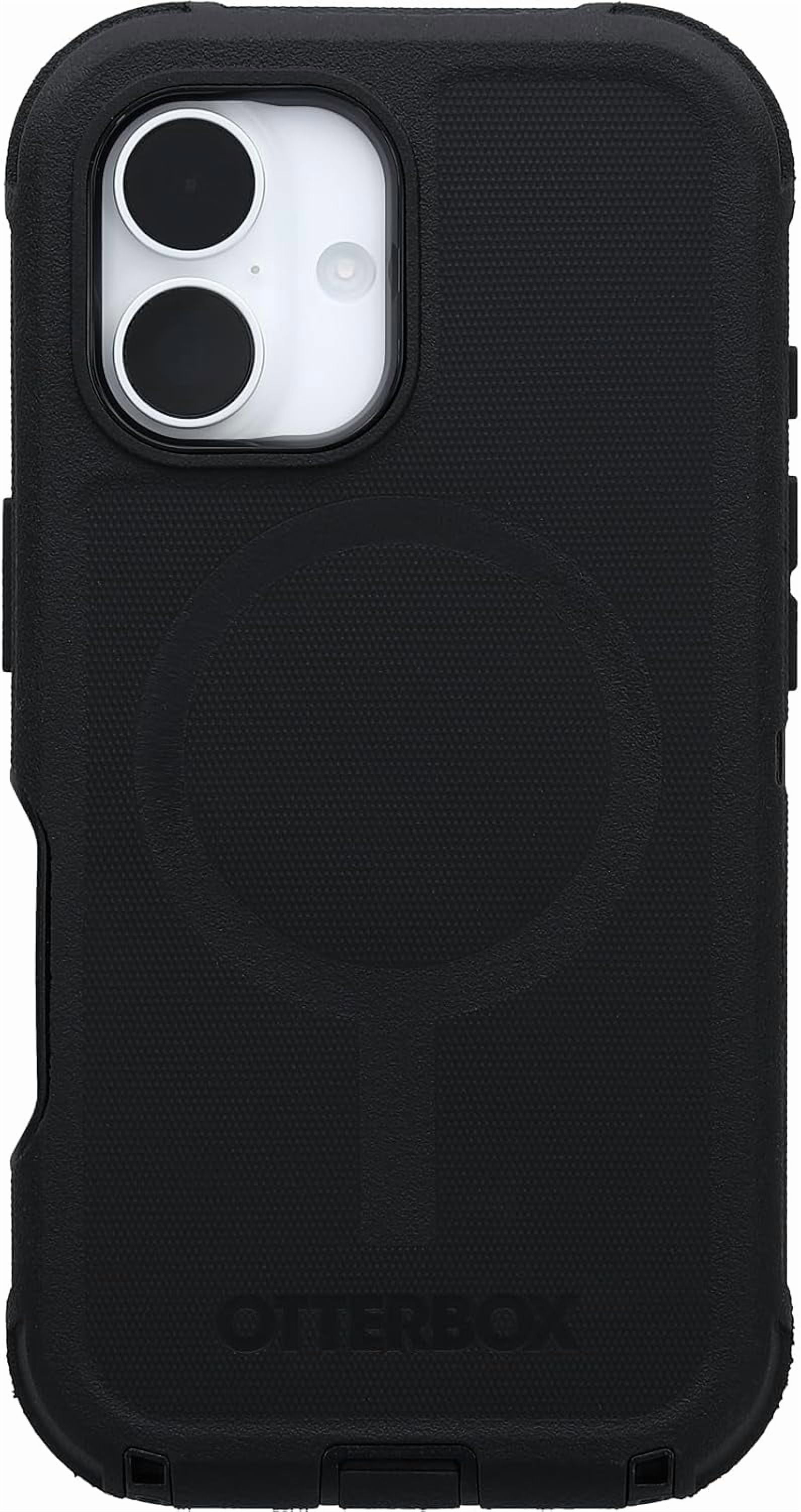 OtterBox iPhone 16 (Only) - Defender Series MagSafe Case - Black - Holster Clip Included - Built-in Magnets - Screenless - Rugged & Durable - with Port Protection - Non-Retail Packaging