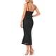 thumbnail image 3 of VESTIDO DE MUJER INSPIRE CHIC Encaje Floral Escote Cuadrado Tirantes de Espagueti Bodycon Cóctel Maxi Vestido M Negro, 3 of 5