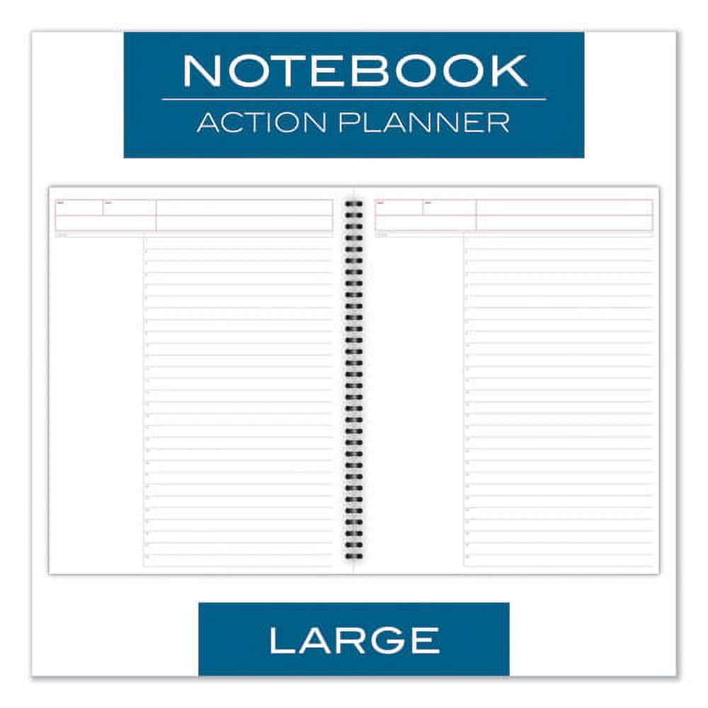Wirebound Guided Action Planner Notebook, 1-Subject, Project-Management Format, Gray Cover, 11 X 8.5, 80 Sheets | Bundle of 5