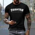 thumbnail image 5 of Afdoent Mens T Shirts Male Letter Printed Short Sleeve Crew Neck T Shirt With Floral Fashion Trend Bottom Shirt Comfort Tee Shirts, 5 of 5