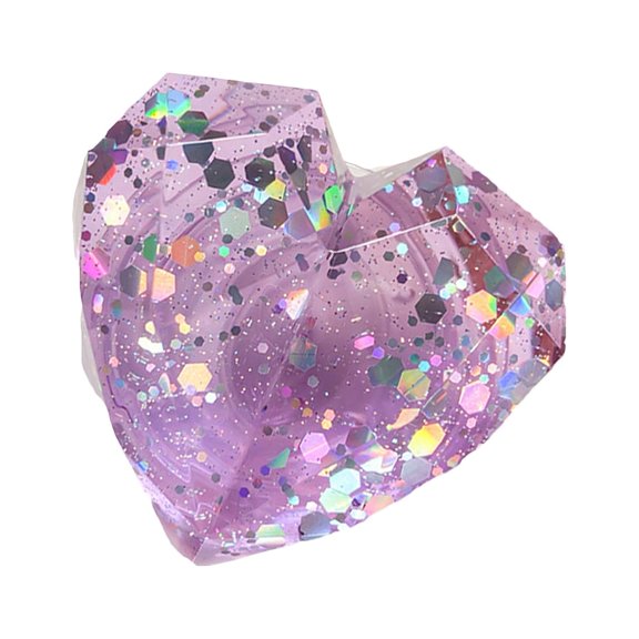 Huanledash Mobile Phone Finger Holder Universal Telescopic Colorful Sequins 3D Love Heart Folding Phone Grip Tok Stand for Home