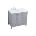 thumbnail image 4 of Elegant Decor Irene 36" Solid Wood and Stone Single Bathroom Vanity in Gray, 4 of 7
