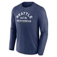 thumbnail image 2 of Men's Fanatics Heather College Navy Seattle Seahawks Tech Arc Long Sleeve T-Shirt, 2 of 3