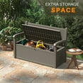thumbnail image 7 of Bifanuo 70 Gallon Storage Bench Deck Box for Patio Furniture with Armrest Bench Outdoor Storage Water-Resistant Deck Box for Garden Tools,Pool Storage and Outdoor Cushions,Grey, 7 of 7
