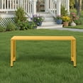 thumbnail image 4 of Zimtown 39.3in Weatherproof Outdoor Metal Backless Bench Slatted Seat Decorative for Patio Garden Lawn Porch Yellow, 4 of 9