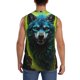 thumbnail image 4 of Balery Fluorescent Wolf Camisetas sin mangas para hombre, absorbe la humedad y protege contra el mal olor.-Medium, 4 of 7