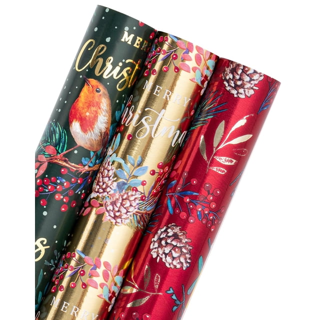 Rollo de Papel de Regalo Navideño WRAPAHOLIC 3 Rollos 43x305 cm