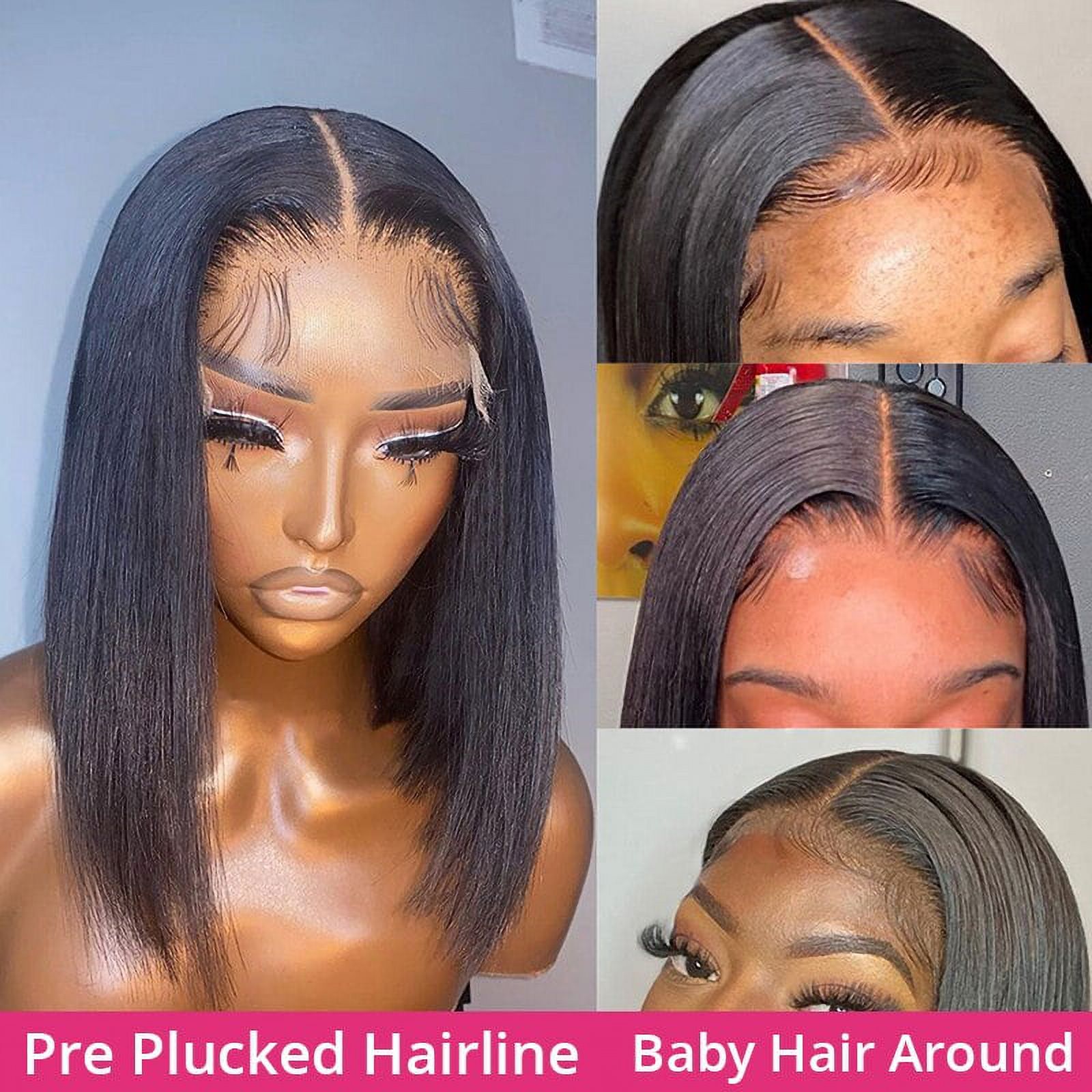 13X4X1 T Part Lace Front Human Hair Wigs for Women Brazilian Straight Short Bob Wigs Pre Plucked Hairline Lace Part Wigs 10inch