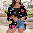 thumbnail image 4 of Women's Casual C Fashion Print Lightweight And Comfortable Beach Vacation Chiffon Cardigan Sun Cardigan Summer Outer for Women Sweater for Women Front Open Knit Cardigans for Women Cardigans for Women, 4 of 6