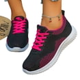 thumbnail image 3 of HTHLVMD Lace-Up Lightweight Running Shoes, Walking Shoes Women Orthopedic Lace-Up Sneakers Arch Support Breathable Tennis Running Shoe for Plantar Fasciitis Bunions, Red 6.5, 3 of 5