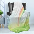 thumbnail image 4 of Spring Soft Flannel Fleece Throw Blanket, Ornamental Floral Vernal Composition of Daisy Flowers Rainbow Butterflies Meadow, Cozy Plush for Indoor and Outdoor Use, 50" x 70", Multicolor, by Ambesonne, 4 of 5