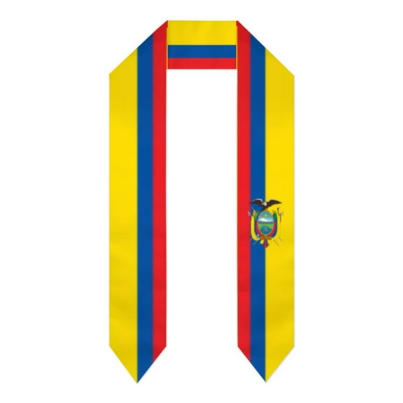 Graduation Sash Emblem of Ecuador scarf Shawl Stole Sapphire Blue with Star Stripe Bachelor Gown Accessory Ribbon 180*14cm