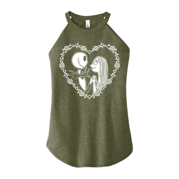 The Nightmare Before Christmas - Jack Sally Heart - Juniors High Neck Tank Top