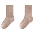 thumbnail image 2 of Tao Tao Socks For Boys Children's Candy Colored Double Needle Baby Mid Calf Socks Fashionable Socks Khaki XL, 2 of 3