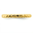thumbnail image 3 of 925 Sterling Silver Gold Hammered Stackable Ring Textured, 3 of 9