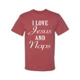 thumbnail image 2 of Wild Bobby I Love Jesus and Naps Inspirational/Christian Men Graphic Tee, Vintage Heather Red, Medium, 2 of 5