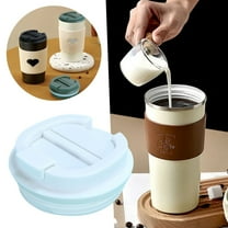 Tumbler Lids, Coffee Mug Lid 3.1 Inch, Spill-Proof Replacement Lid for 12oz & 16oz Travel Tumbler, Leakproof Plastic & Silicone Seal, Tumbler Cover, 1 Pcs