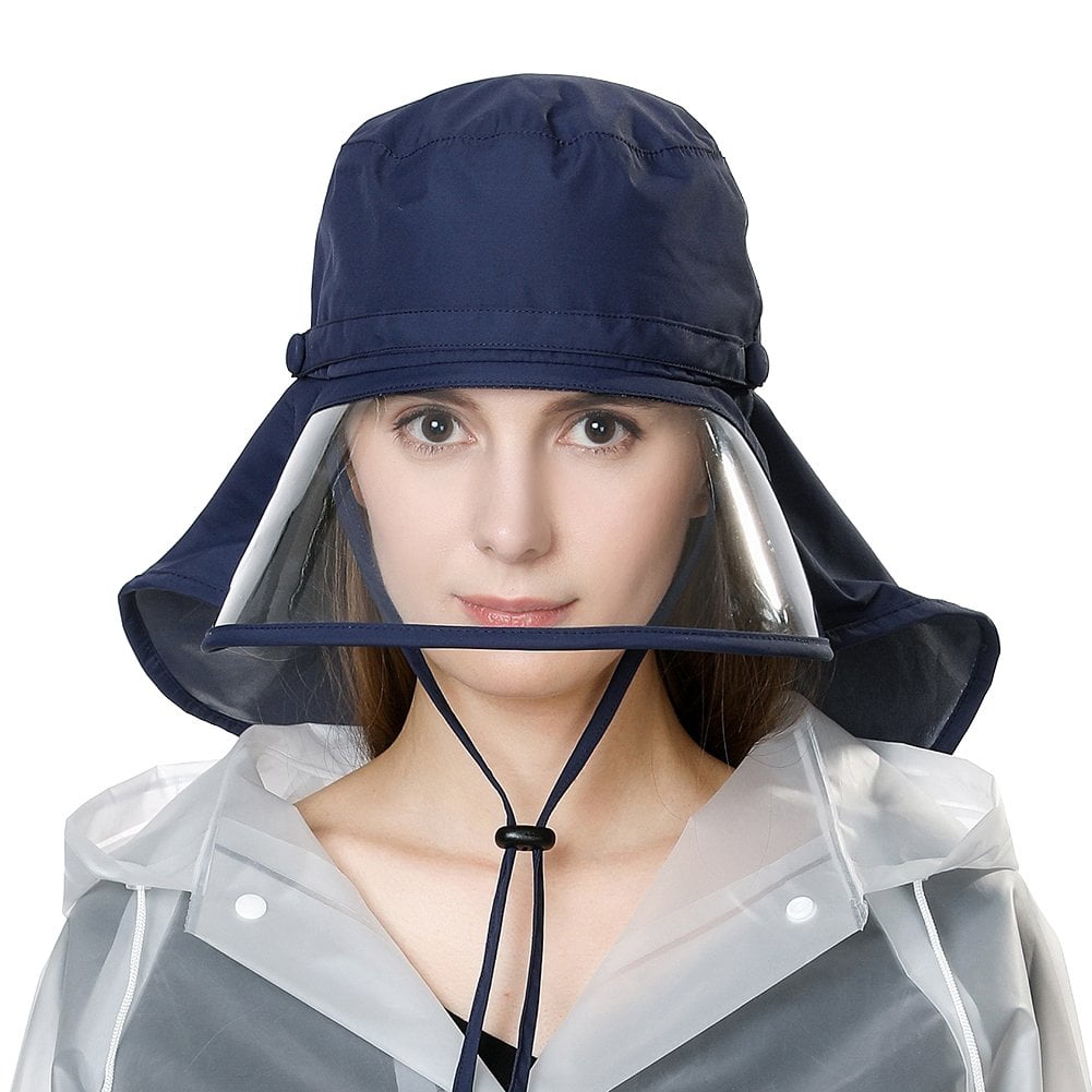 Comhats Rain Hats for Women Foldable Wide Brim Waterproof Hat for