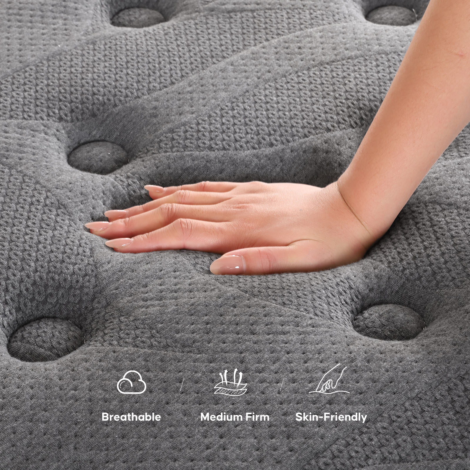 Full Size Mattress 12 inch, Hybrid Full Mattress in a Box, Upgrade Pocket Springs，Medium Firm, Pressure Relief, Breathable Comfort Euro Top