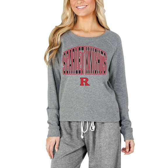 Women's Concepts Sport Gray Rutgers Scarlet Knights Mainstream Terry Long Sleeve Top