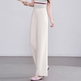 thumbnail image 3 of Women's Thin Summer Wide-Leg Pants Straight-Cut, White, 3 of 6
