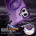 thumbnail image 6 of Dteck for iPhone 16 Case with Invisible Magnetic 360° Rotating Stand,Compatible with MagSafe,Military-Grade Drop Protection Shockproof Bumper Translucent Case for iPhone 16,Purple, 6 of 7