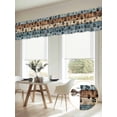 thumbnail image 6 of 2 Panels Gray Blue Paws Valance for Windows, Farmhouse Vintage Modern Blue Brown Wood Light Filtering Kitchen Curtains, Rod Pocket Window Treatment Curtain Valances for Living Room Bedroom, 42"x18", 6 of 9