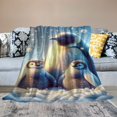 thumbnail image 2 of Orinice Penguins Snowflakes Family Warm Lightweight Blanket Soft Fleece Blankets  All Seasons Sofa Decor Cow Gifts Blanket 40x50in, 2 of 6