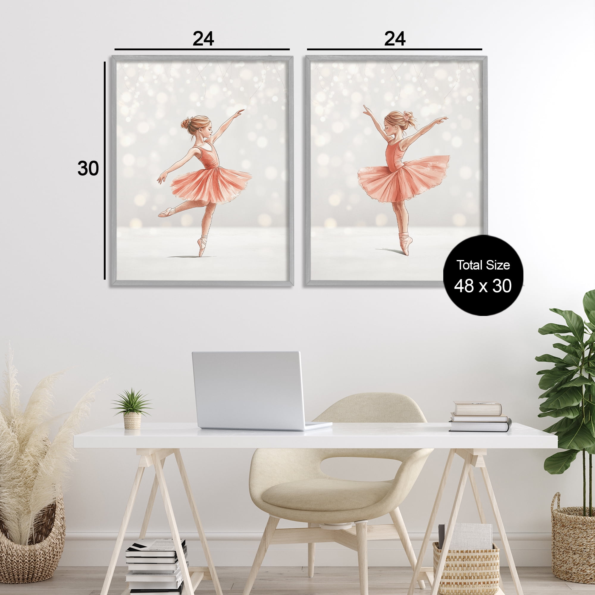 Stupell Industries Dancers In The Light 2 Piece Gray Framed Giclee Art Set, design by Christine Simpson Art
