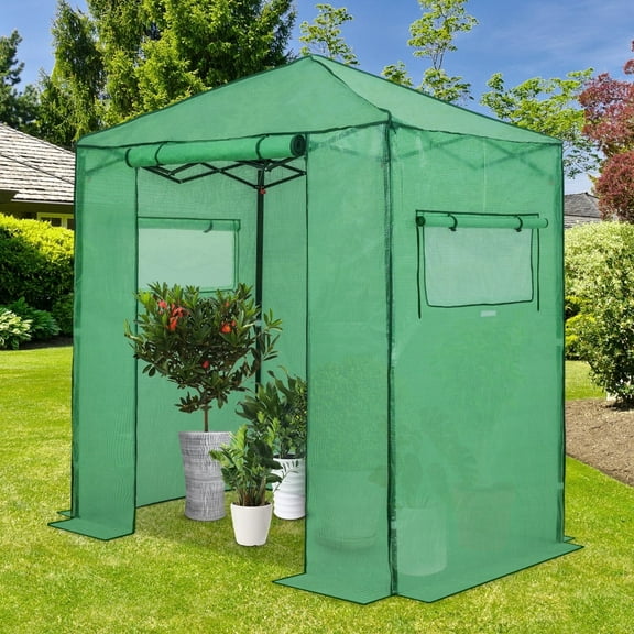 EAGLE PEAK 6x4 Portable Walk-in Greenhouse Instant Outdoor Gardening Green House Canopy,Green