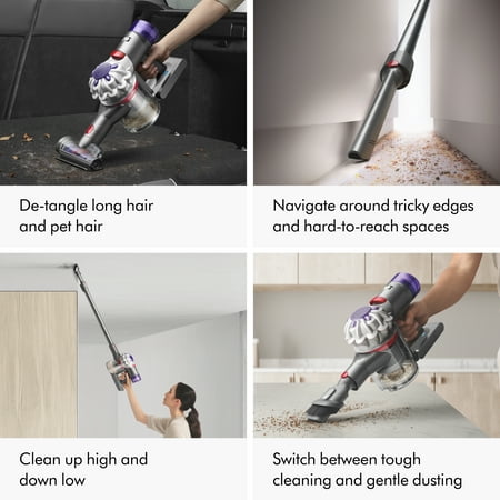 Dyson - V8 Cordless Vacuum with 6 accessories - Silver/Nickel