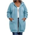 thumbnail image 2 of Maplenight Women's Plus Size Zip Up Hoodie Long Sleeve Full Zip Hooded Sweatshirts with Pockets Casual Loose Fall Jackets, 2 of 6