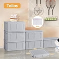 thumbnail image 2 of 3 Piezas Cajas de Almacenamiento - 36 L de Capacidad Organización, Cajas de Almacenamiento Plegables con Tapa para Ropa,para El Hogar,El Trabajo (Gris), 2 of 7