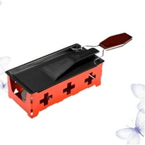 OFFIGAM Non Stick Grill Plate Portable Cheese Grill 1 Set Red Iron
