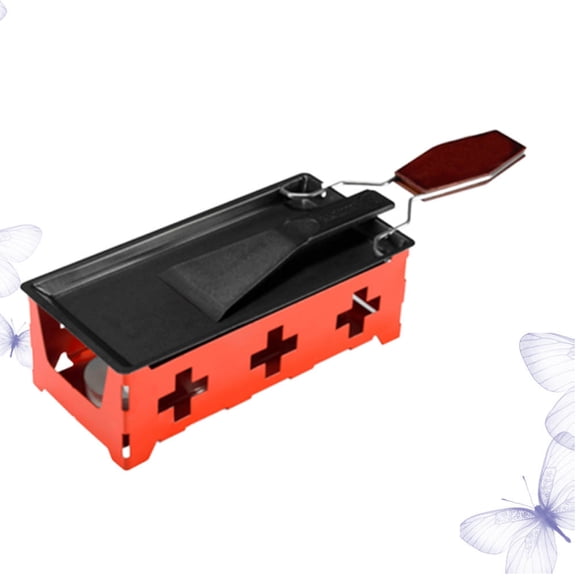 OFFIGAM Non Stick Grill Plate Portable Cheese Grill 1 Set Red Iron