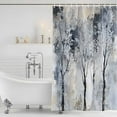 thumbnail image 4 of Grey Forest Waterproof Fabric Shower Curtain,Abstract Vintage Oil Painting Trees Waterproof Fabric Shower Curtain for Bathroom Curtains Bathtubs Hotel Shower Curtains with 12 Hooks Small 36x78in, 4 of 8