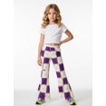 thumbnail image 2 of 5-6Y Girls Colored Flared Pants Digital Print Trousers Slim-Fit Wide Leg Flare for Spring Summer Autumn, 2 of 6