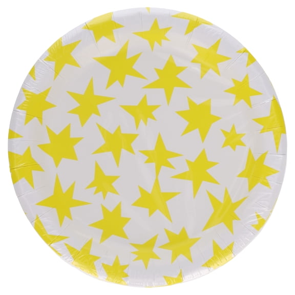 Stars Disposable Paper Plates, 7", Yellow and White, 24 Count, by Way To Celebrate