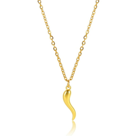 Starchenie Gold Italian Horn Pendant Necklace Talisman Protection Amulet Jewelry for Women Men