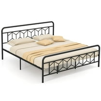 Infans King Size Bed Frame Mattress Foundation w/ Headboard 12.5" Under-bed Storage