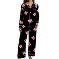thumbnail image 2 of SOFTCCLO Womens Pajamas Set Valentine's Day Theme Print Long Sleeve Shirts Pants Casual Cozy Loungewear Nightwear 2 Piece Sets for Women Pink L, 2 of 9
