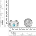 thumbnail image 4 of Gem Stone King 925 Silver Cushion Checkerboard Swiss Blue Topaz Men's Ring 2.81 Ct (Size 13), 4 of 4