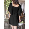 thumbnail image 5 of Womens 2023 Spring Summer Deep V Neck Elegant Bow tie Mini Dress S-XL, 5 of 5