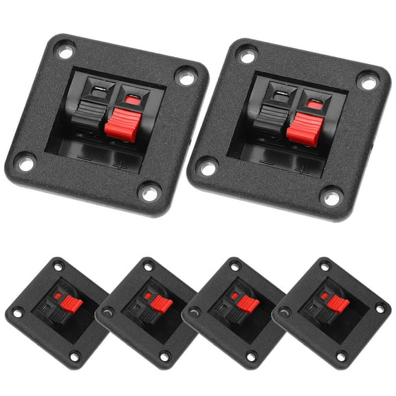 6 Pcs Stereo Speaker Terminal Clip Electrical Connectors Plugs Black