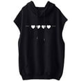 thumbnail image 3 of Womens Sleeveless Vest Hoodie Lightweight Drawstring Pullover Sweatshirt Casual Loose Print Tank Top with Pockets, 3 of 3