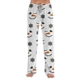 thumbnail image 6 of Lumtrix Christmas Pajama Pants Women Oversized Funny Snowman Print Comfy Drawstring Long Pj Bottoms White M, 6 of 6