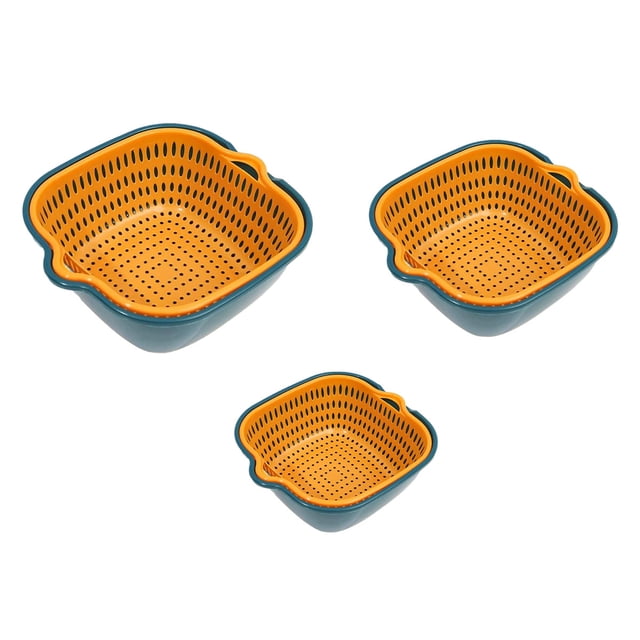 Cesta para lavar verduras, juego de cuencos coladores de drenaje, cuenco de drenaje y cesta para limpieza de alimentos y verduras