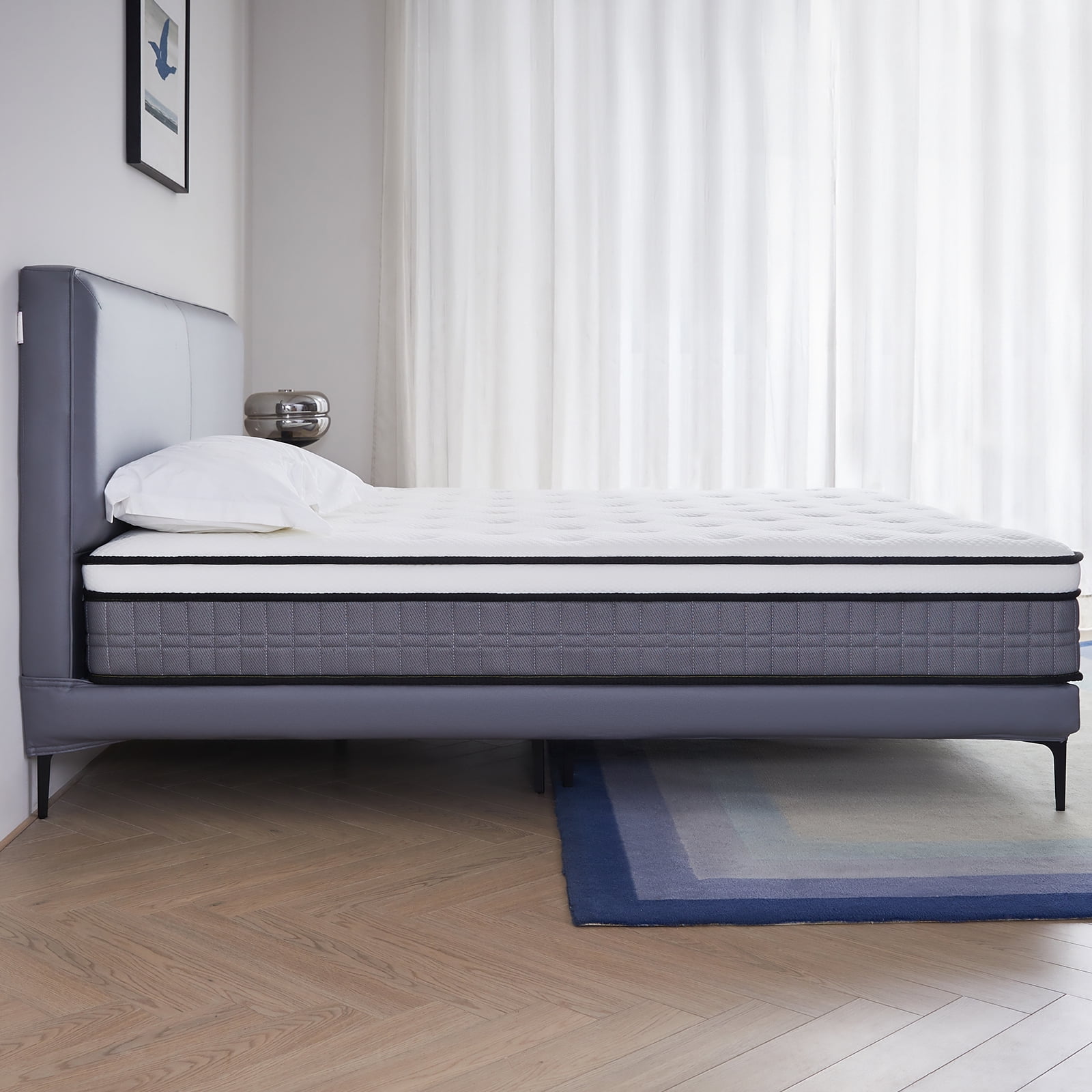 Queen Size Mattress, Bitsky 12 inch Memory Foam Mattress in a Box with Spring, CertiPUR-US Certified