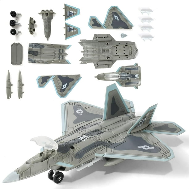Kit de maquetas SEBUNAS F-22 Raptor Fighter Jet a escala 1:100 con soporte
